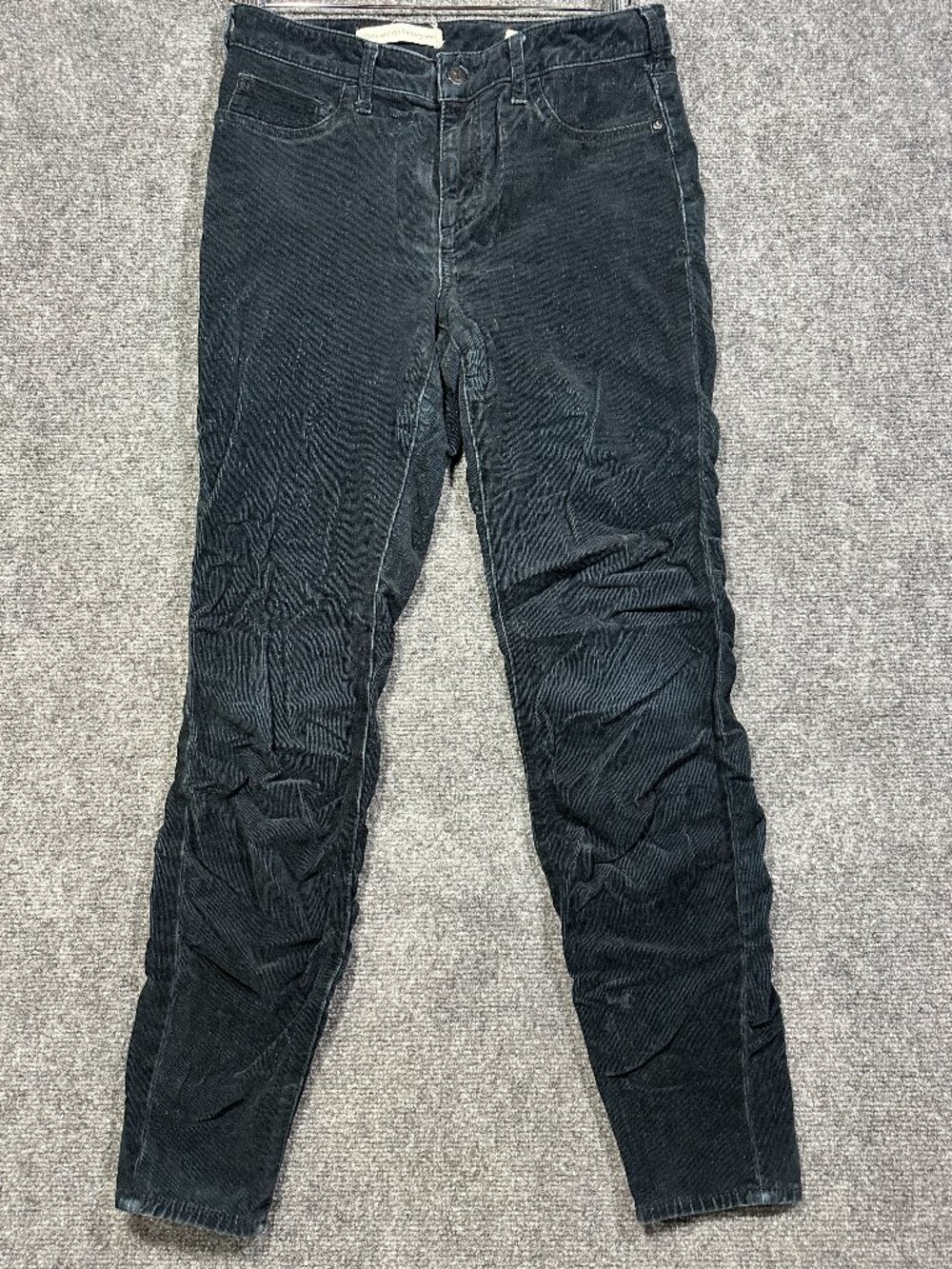 Anthropologie Pilcro Letterpress Pants Womens 29 HIgh Rise Skinny Corduroy Black